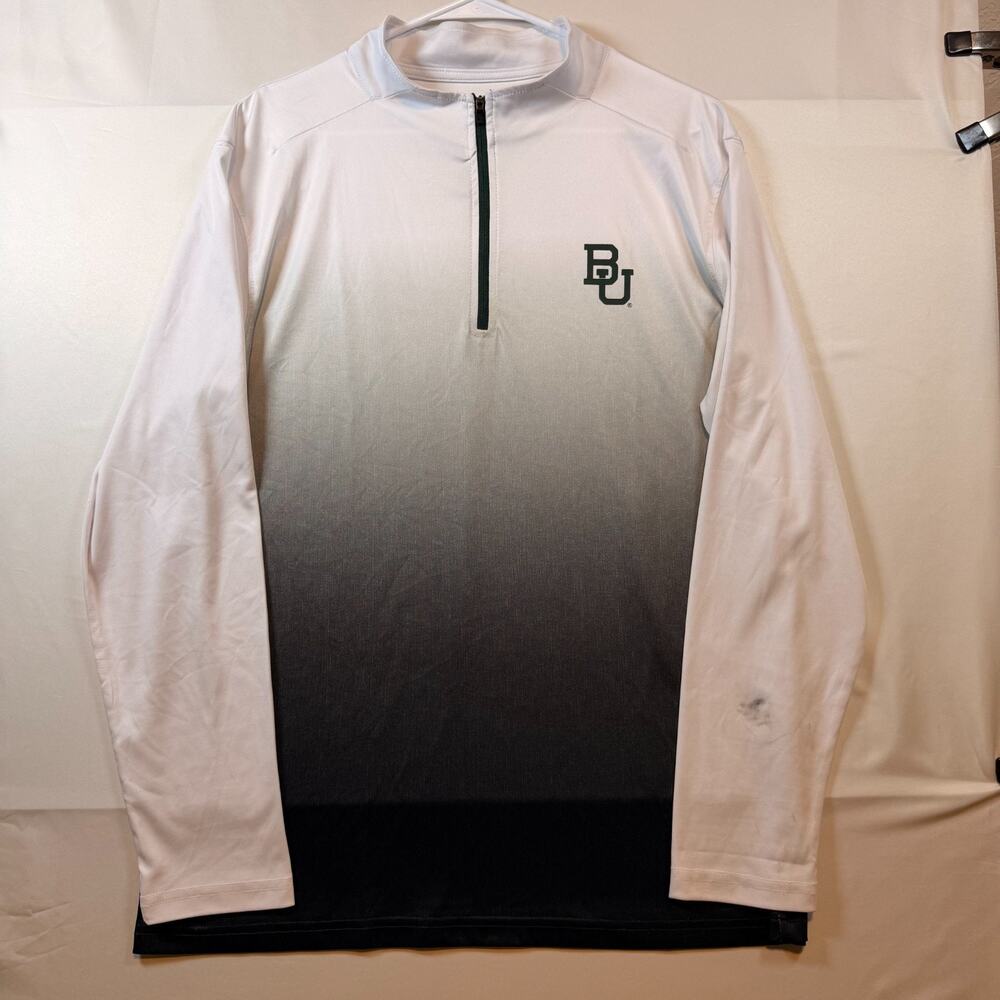 Colosseum Baylor Bears 1/4 Zip Ombre Long Sleeve Pullover Mens Size Large